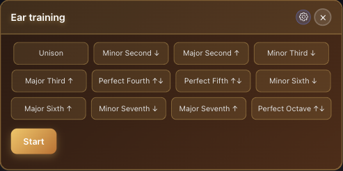 Ear training game in Musicalysis